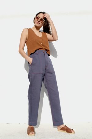 Beaton Linen Utility Pant - Denim 