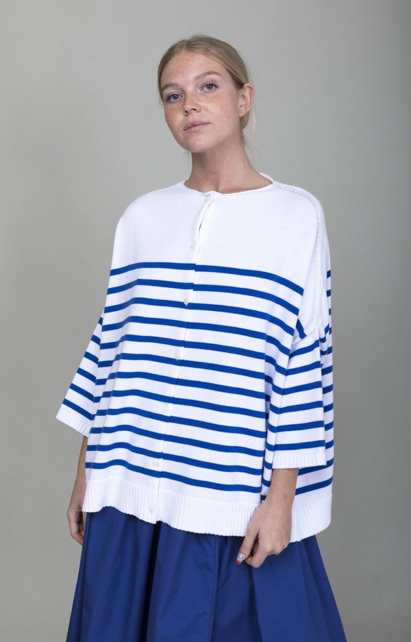 Gallego Desportes Cardigan - Blue Stripe Gallego Desportes Cardigan - Blue Stripe