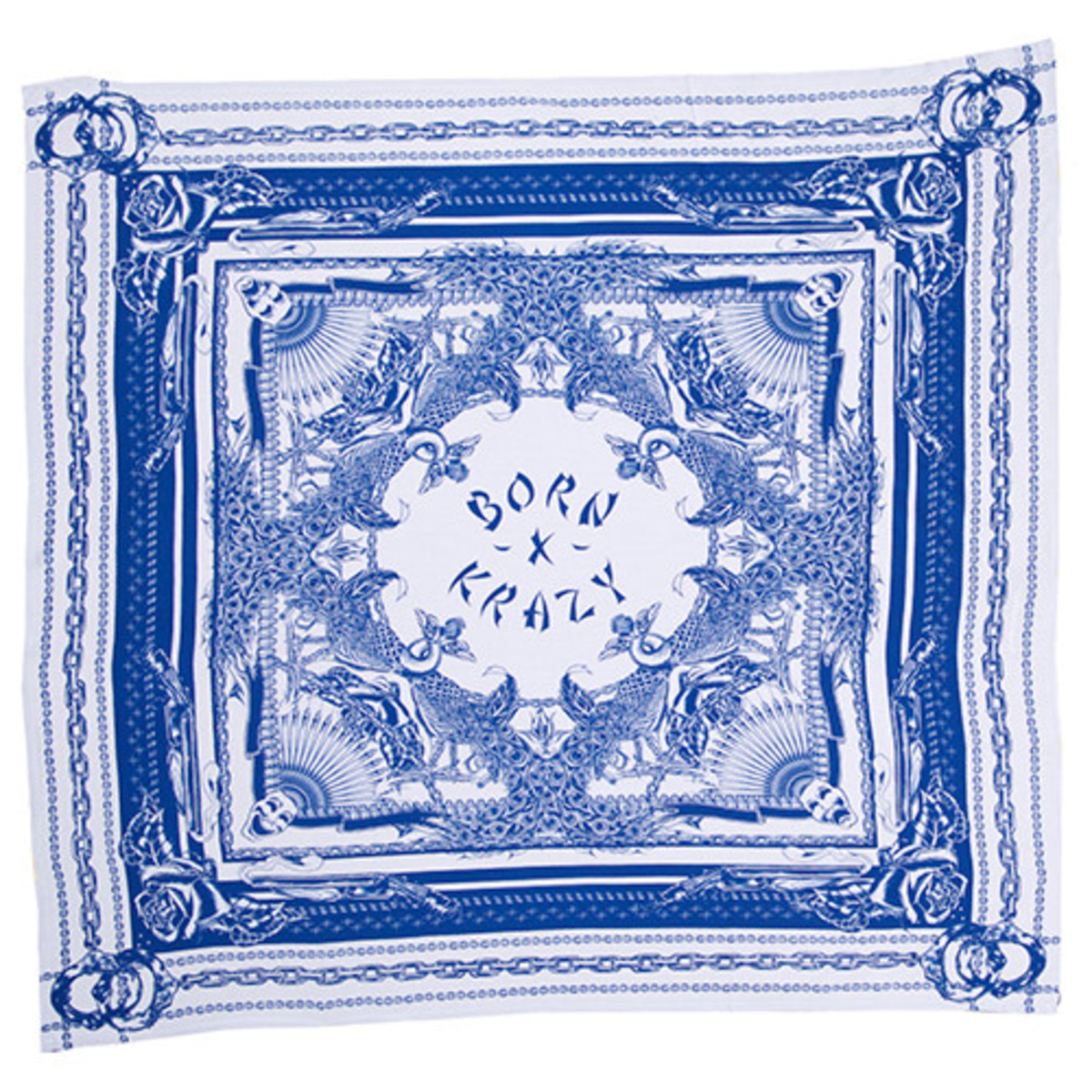 Born x Raised 大判バンダナ BORN X RAISED BORN X KRAZY FLAG BANDANA / WHITE | Garmentory