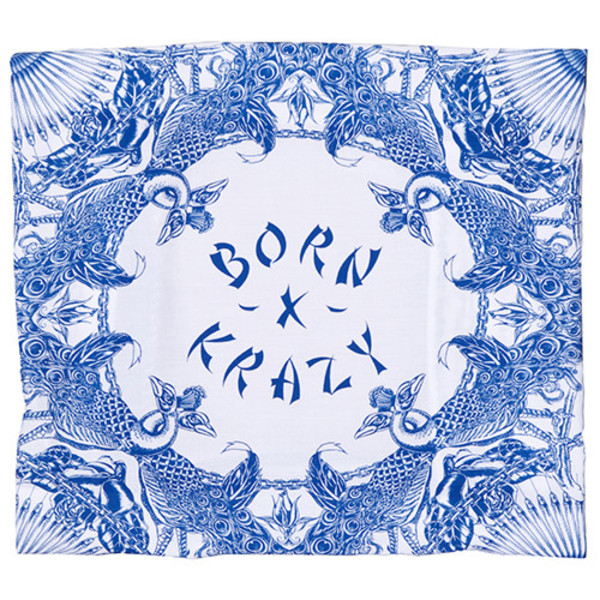 BORN X RAISED BORN X KRAZY FLAG BANDANA / WHITE | Garmentory
