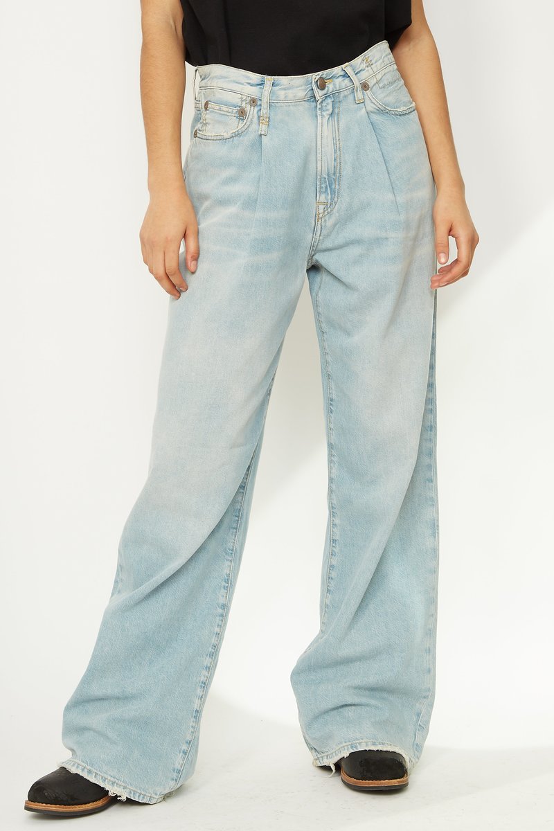 アパルトモン R13 DAMON PLEATED WIDE LEG DENIM R13 Jean Damon Pleated Wide Leg – Weber Linen Indigo