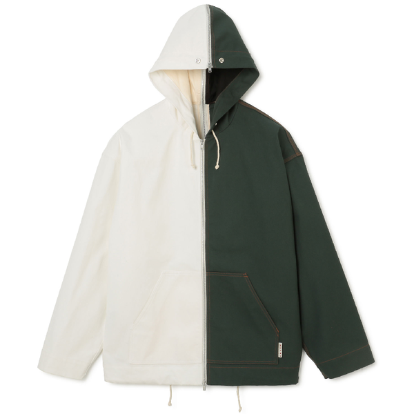Cotton Canvas Jacket 'Green / White' Cotton Canvas Jacket 'Green / White'