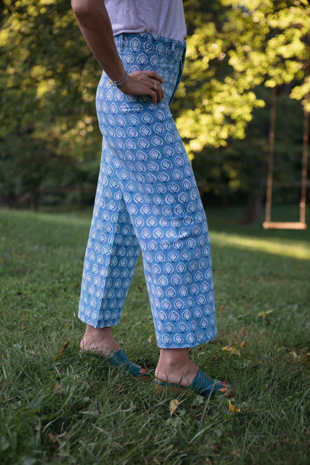 SZ Blockprints Disco Pants - Bagru Shale Blue - Image 2 of 5