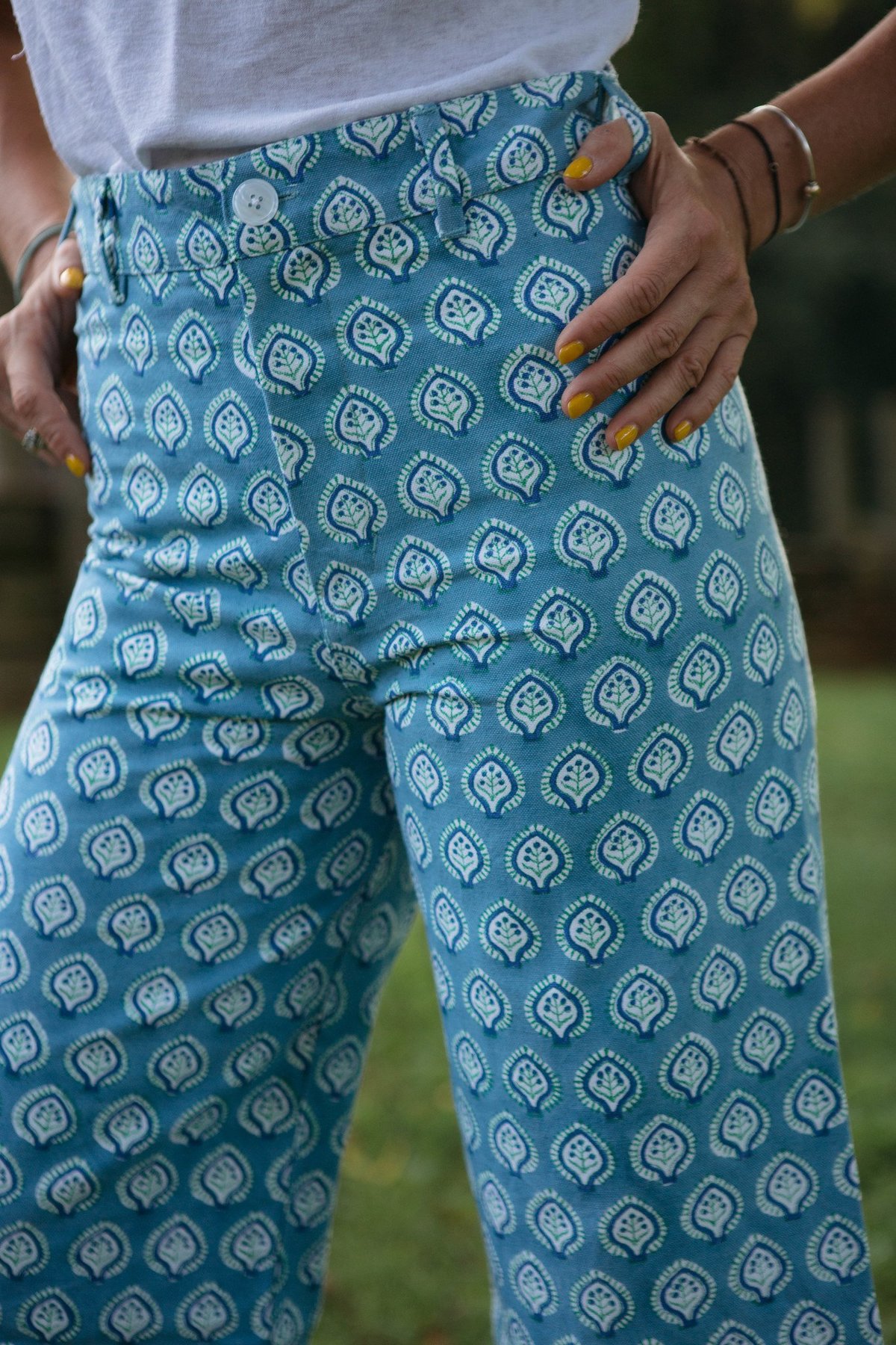 SZ Blockprints Disco Pants - Bagru Shale Blue - Image 3 of 5