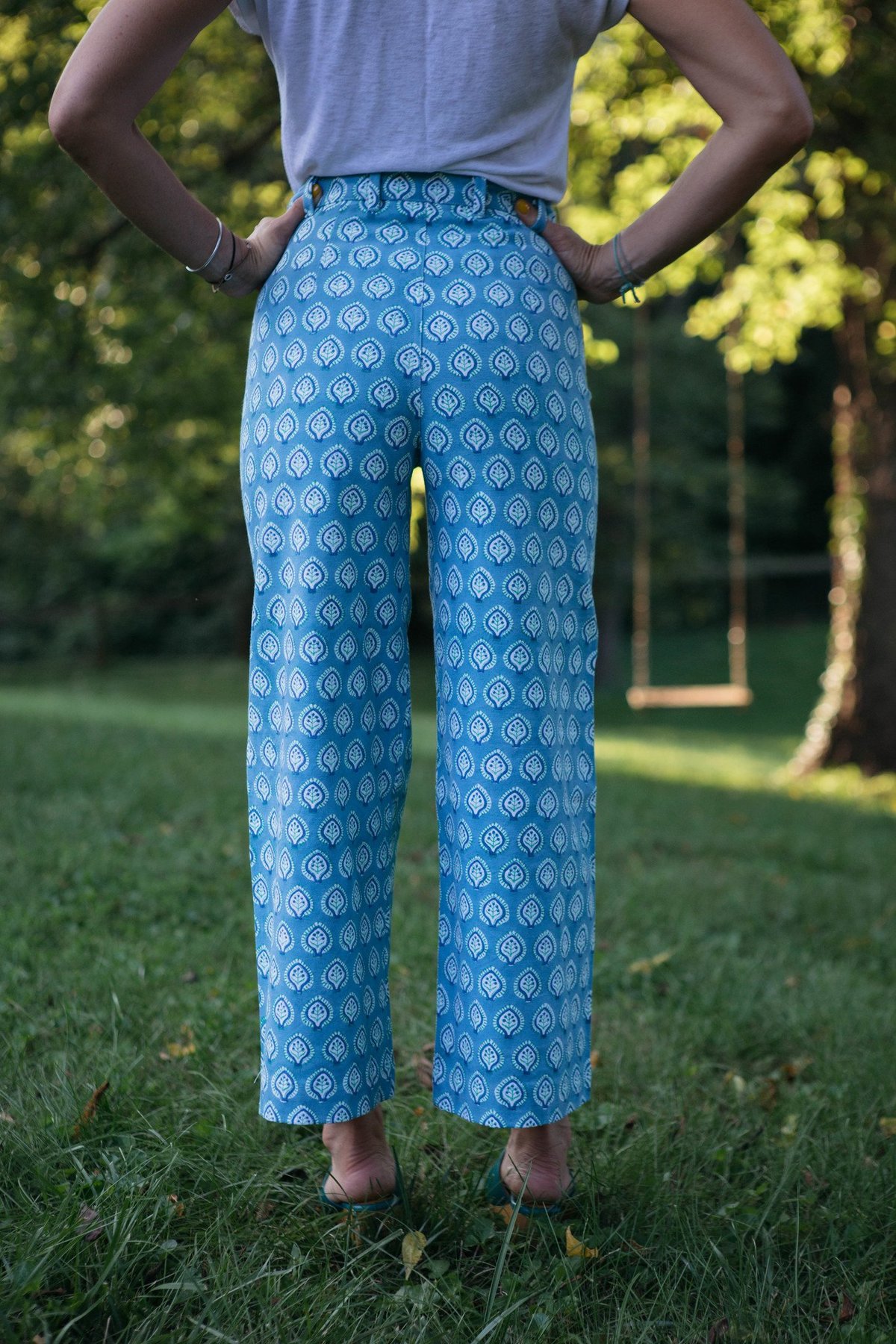 SZ Blockprints Disco Pants - Bagru Shale Blue - Image 4 of 5
