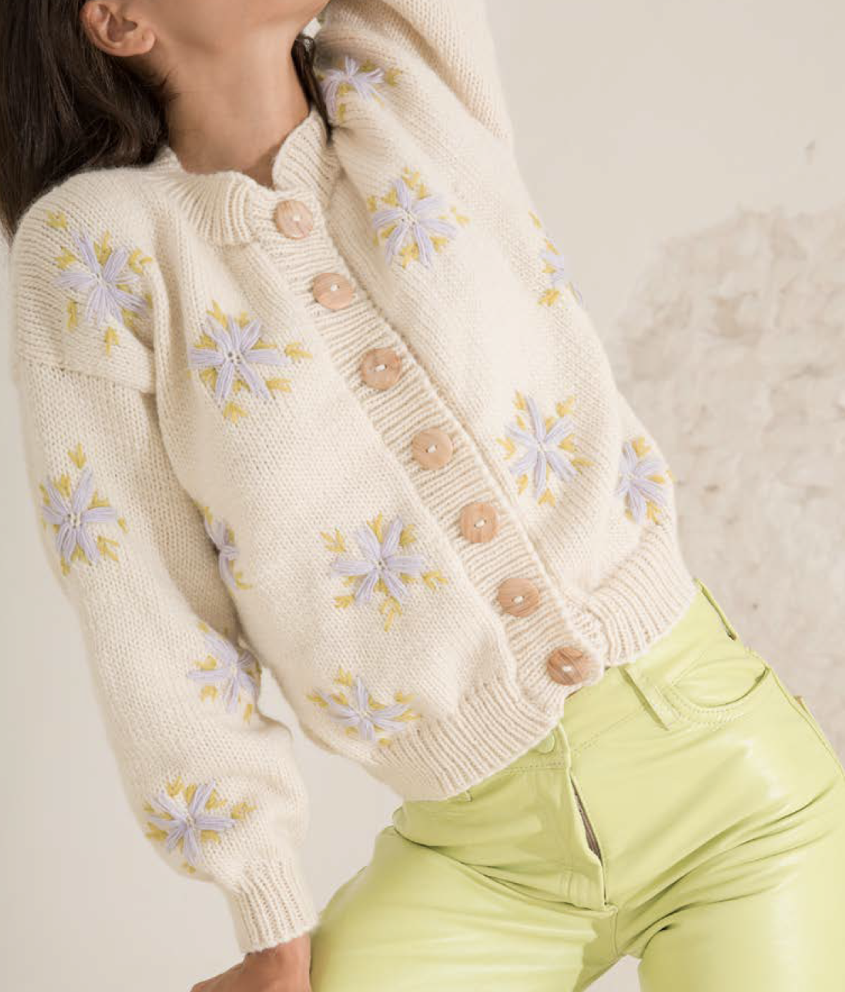 Tach Clothing Lucero Sweater Beige/Lilac Garmentory