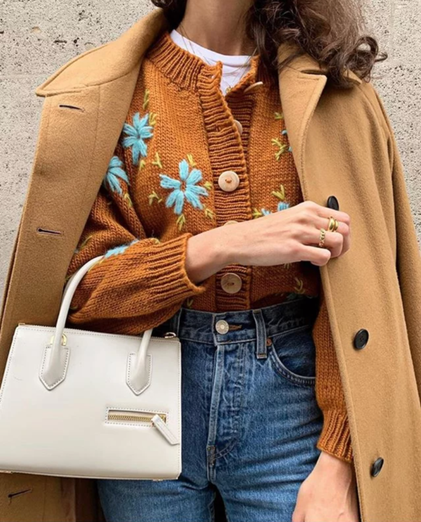 Tach Clothing Lucero Sweater Rust/Blue Garmentory