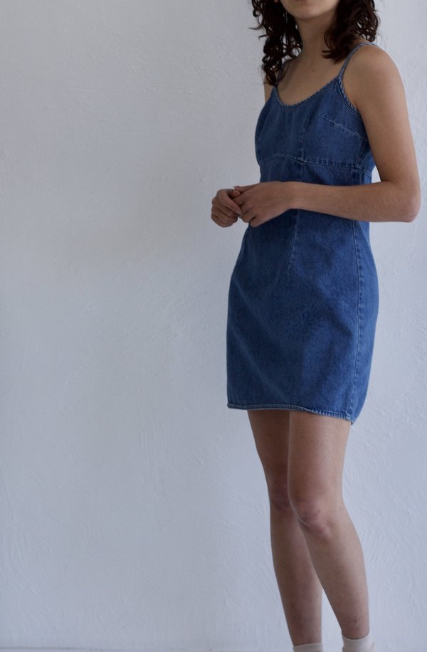 Denim Mini Dress | Vintage Denim Mini Dress | Vintage