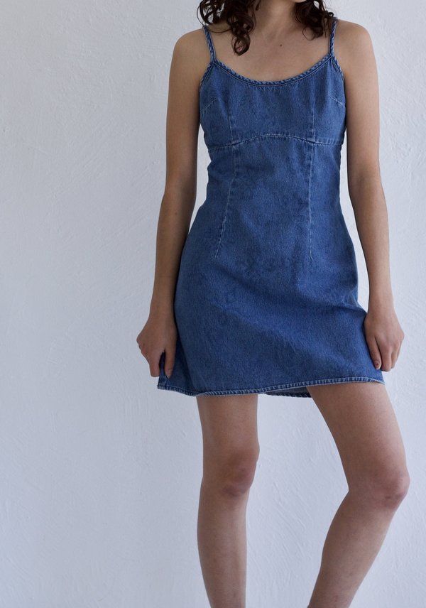 Denim Mini Dress | Vintage Denim Mini Dress | Vintage