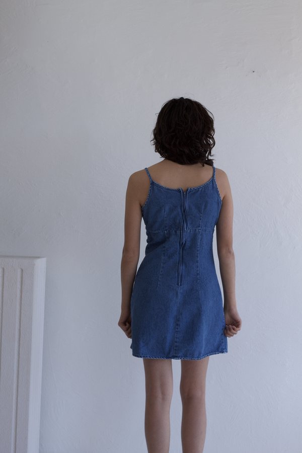 Denim Mini Dress | Vintage Denim Mini Dress | Vintage
