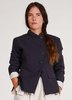 Baci Frayed Cotton Layered Blazer - Navy - Thumbnail 1