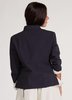 Baci Frayed Cotton Layered Blazer - Navy - Thumbnail 3