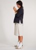 Baci Frayed Cotton Layered Blazer - Navy - Thumbnail 5