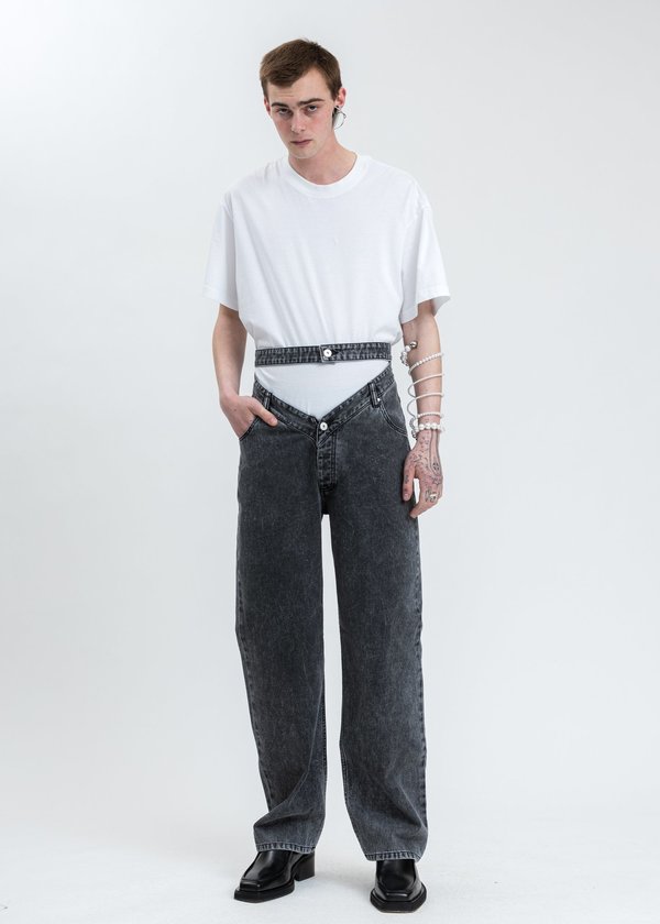 Y/project Crystal Rhinestone Jeans - Dark Grey | Garmentory