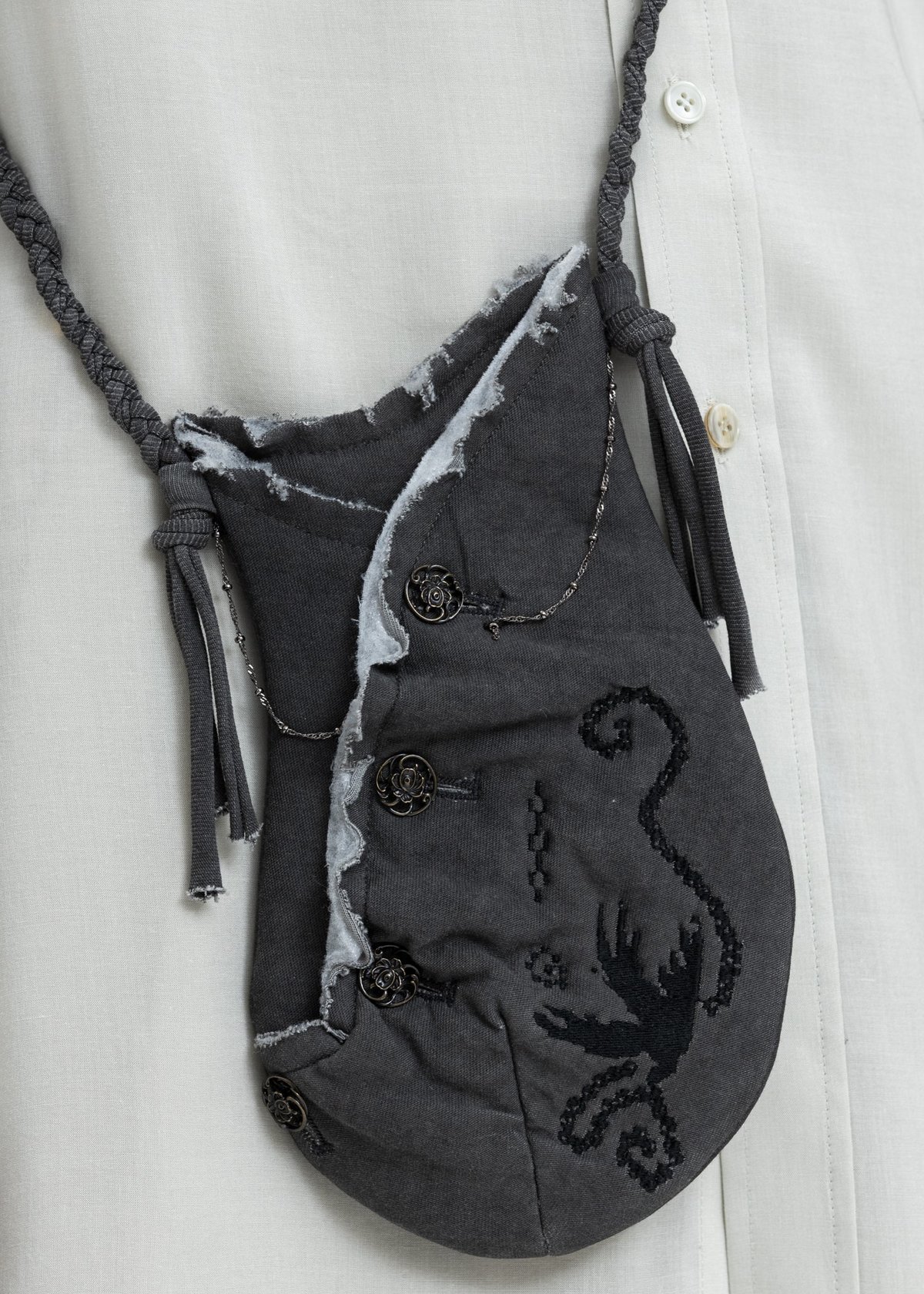Hyein Seo Jersey Pocket Bag - Grey | Garmentory