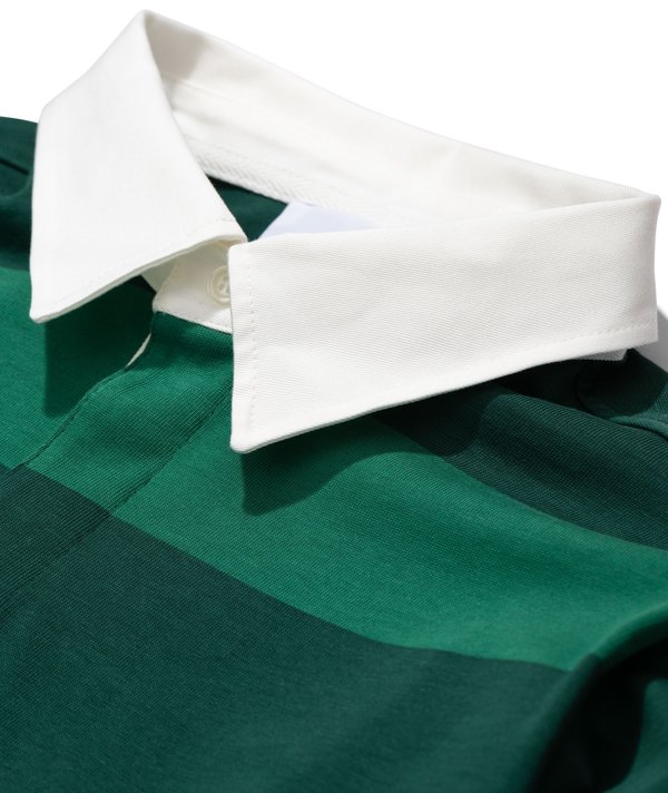 Norse Projects RUBEN BLOCK STRIPE POLO - DARTMOUTH GREEN