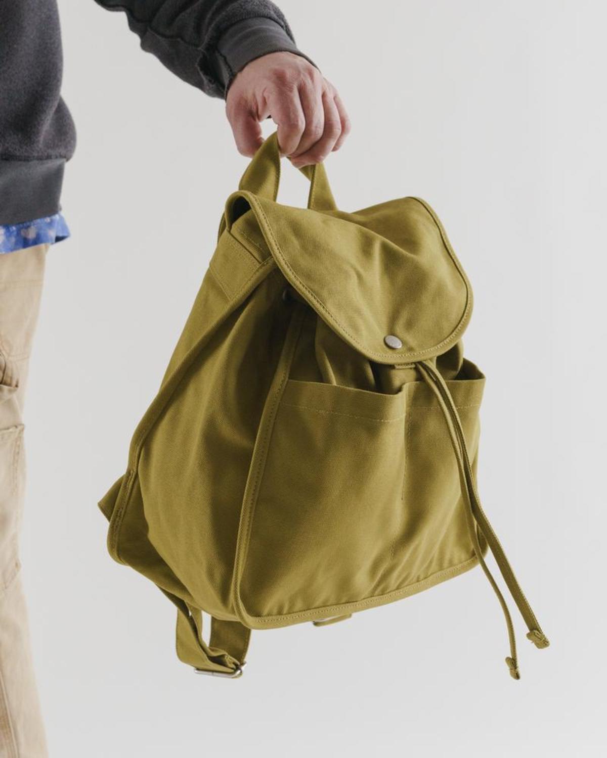 BAGGU Drawstring Backpack in olive green Amazon.com | BODHI Drawstring Mini Backpack Bag with  main image 4