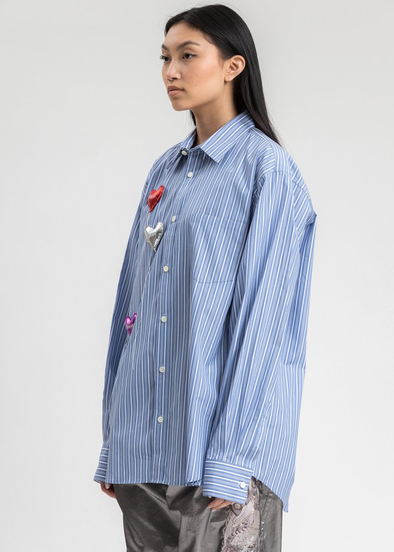 Doublet Happy Balloons Stripe Shirt - Light Blue | Garmentory 