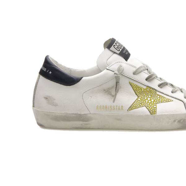Golden Goose Leather Upper Superstar Sneakers - White/Yellow