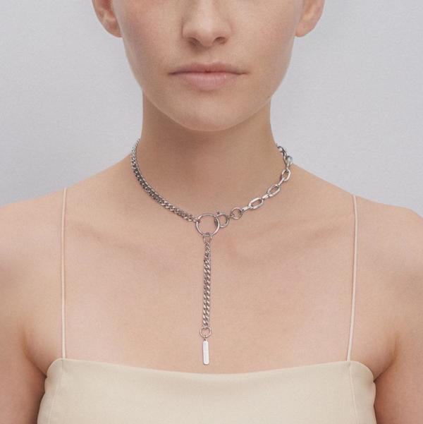 JUSTINE CLENQUET Hari choker チェーンネックレス Justine Clenquet Hari Choker - palladium | Garmentory