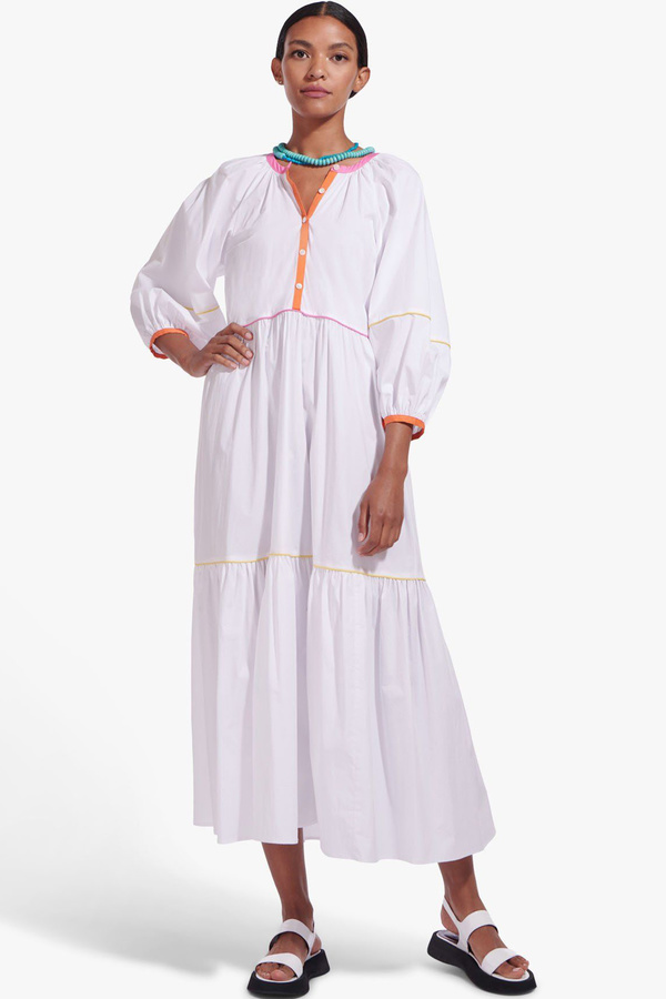 knee length dresses for ladies Demi- Print Button Down Maxi Dress S main image 1