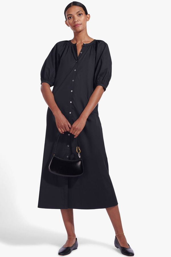 staud vincent dress black - length puff sleeves steve madden Yours Women's Black Square Color:Style 2   With Tail