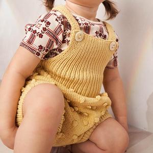 kids Misha & Puff Baby Popcorn Romper - Straw Yellow | Garmentory