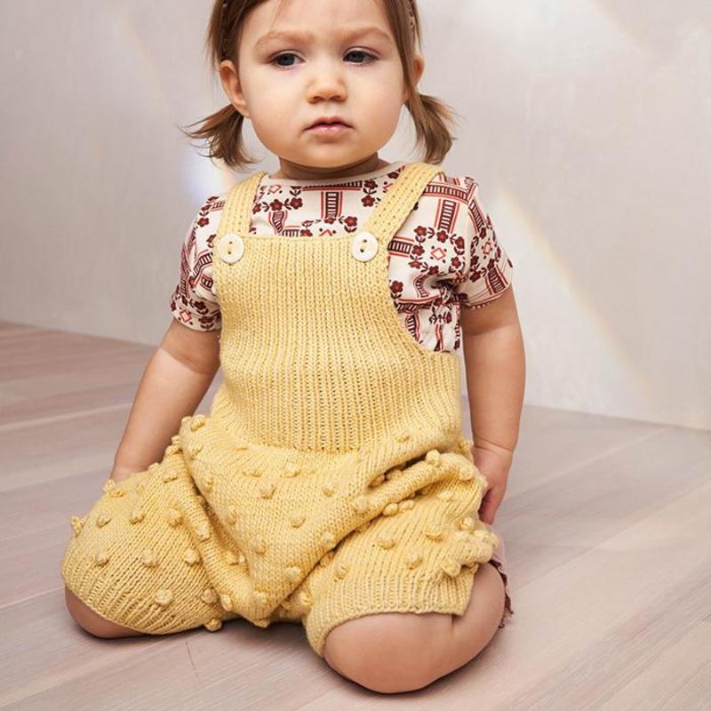 ロンパース・カバーオール Misha&Puff popcorn romper straw 18-24m kids Misha & Puff Baby Popcorn Romper - Straw Yellow