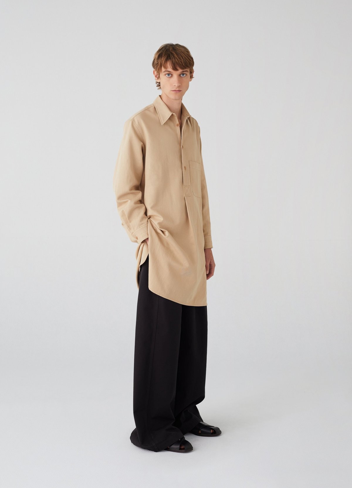 Lemaire Liquette Shirt シャツ Lemaire Liquette Long Soft Cotton Linen Shirt - Blond Beige