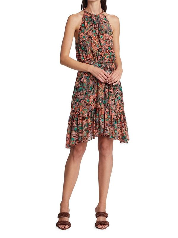 A.L.C. Kaplan Dress - Coral/Green Print | Garmentory