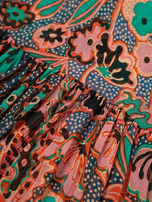 A.L.C. Kaplan Dress - Coral/Green Print | Garmentory