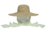 Clyde Seagrass Straw Pearl Hat w. Neck Scarf - Thumbnail 3