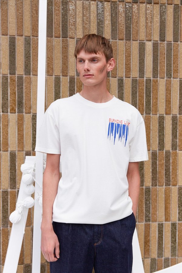 off white burning tee