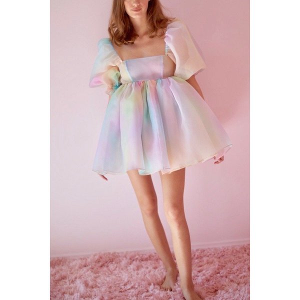 The Puff Dress Short Rainbow The Puff Dress Short Rainbow