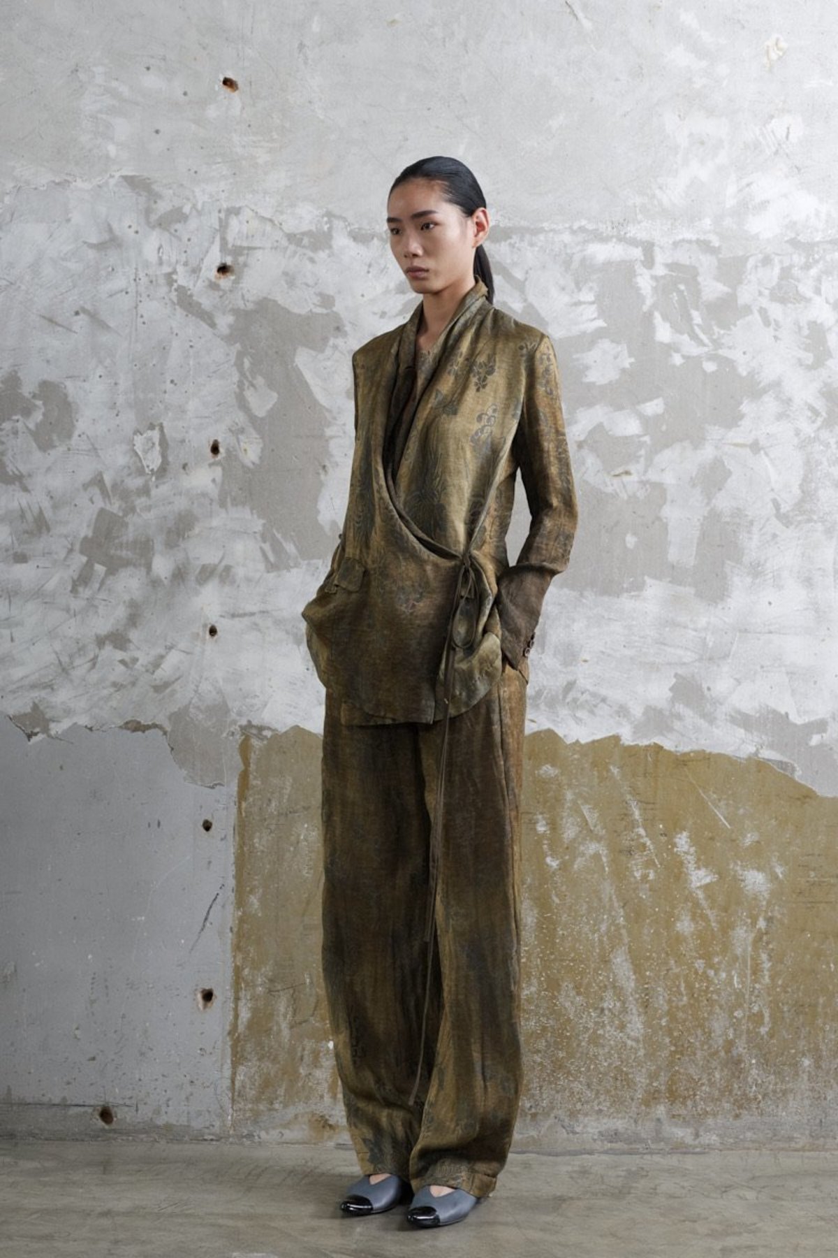 Uma-Wang-Kilt-Jacket-Mustard-