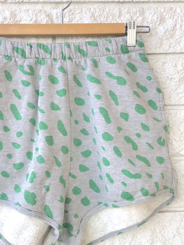 Clare V. Sweatshorts - Light Grey/Mint Opal Jaguar Clare V. Sweatshorts - Light Grey/Mint Opal Jaguar