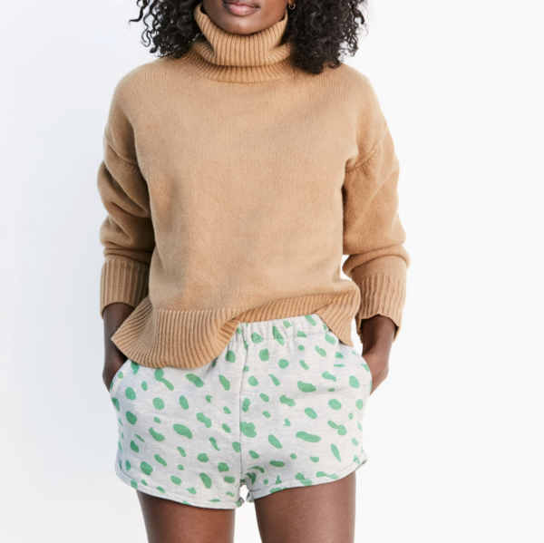 Clare V. Sweatshorts - Light Grey/Mint Opal Jaguar Clare V. Sweatshorts - Light Grey/Mint Opal Jaguar