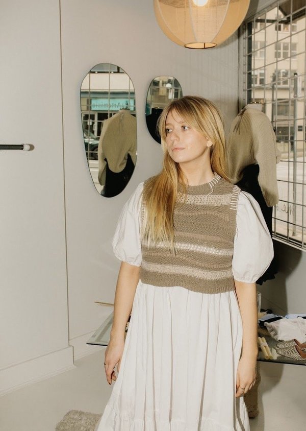 Monica Cordera Patched Waist Coat - Taupe Monica Cordera Patched Waist Coat - Taupe
