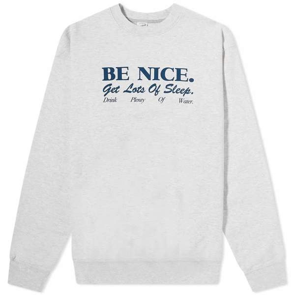Sporty & Rich Be Nice Crewneck - Heather Grey
