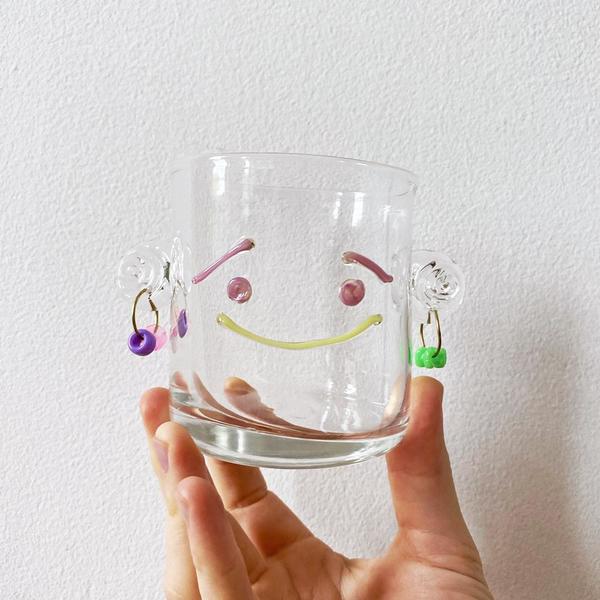 Clear Glass Face Cups, with Earrings! Clear Glass Face Cups, with Earrings!