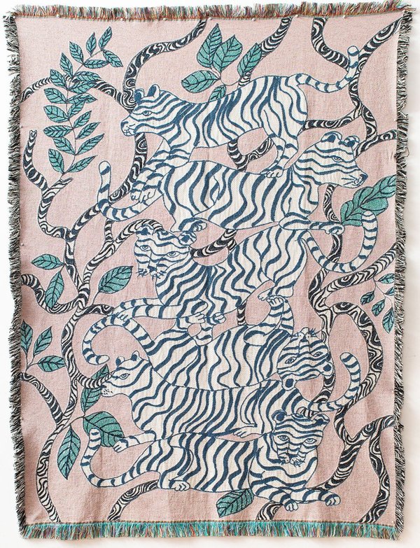Lavender Tiger Landscape Throw Blanket Lavender Tiger Landscape Throw Blanket
