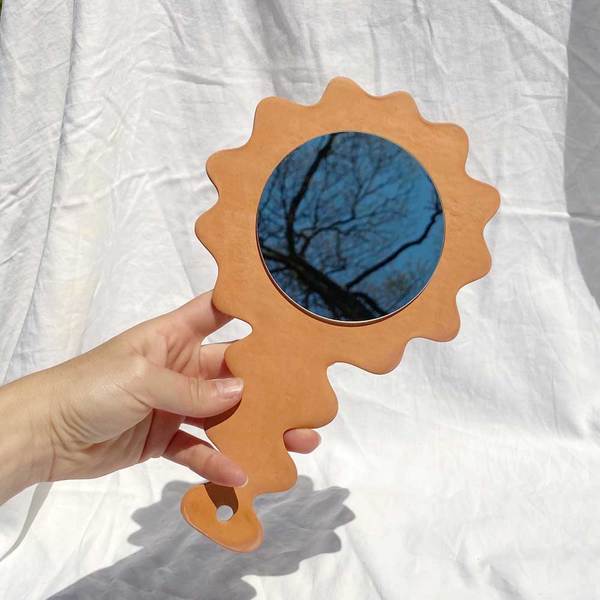 Raw Terra Cotta Hand Mirror Raw Terra Cotta Hand Mirror