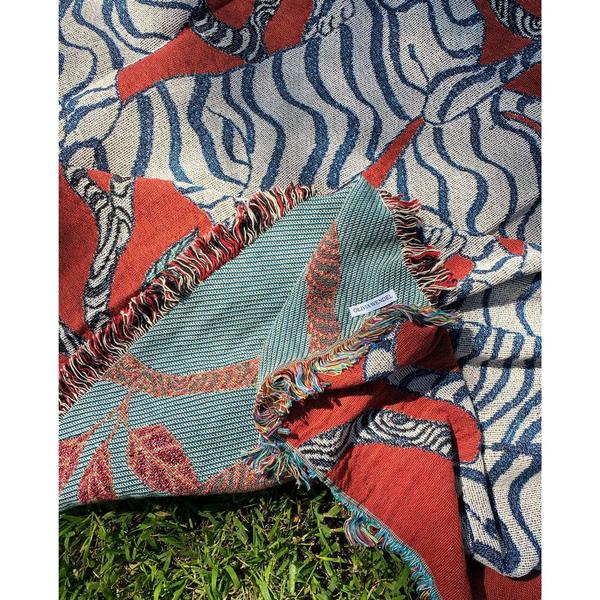 Red Tiger Landscape Throw Blanket Red Tiger Landscape Throw Blanket
