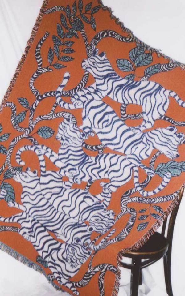 Red Tiger Landscape Throw Blanket Red Tiger Landscape Throw Blanket