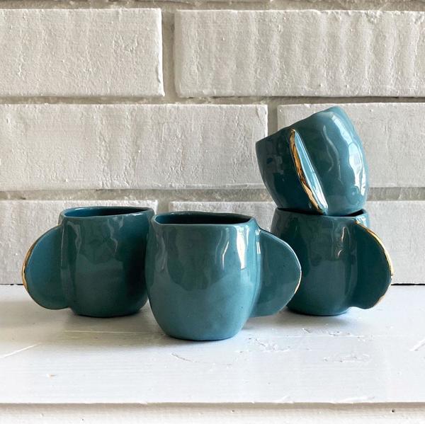 Cóte García Set of 4 Espresso Cups - Teal Cóte García Set of 4 Espresso Cups - Teal