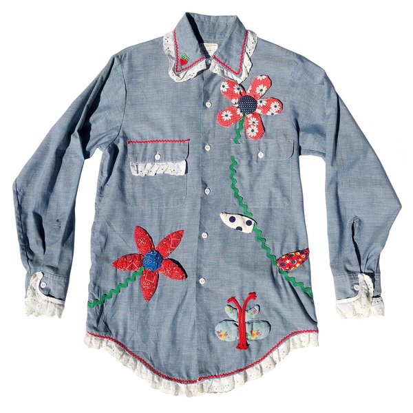 Vintage Embellished Chambray Shirt Vintage Embellished Chambray Shirt