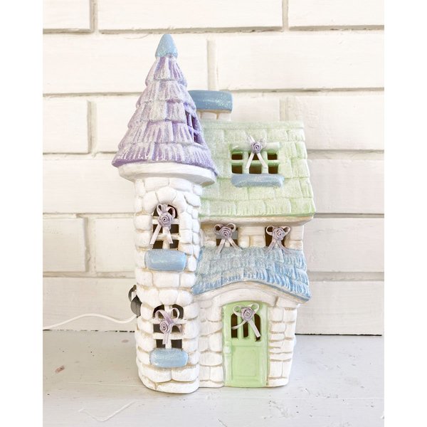 Vintage Porcelain Sparkle Castle Lamp Vintage Porcelain Sparkle Castle Lamp
