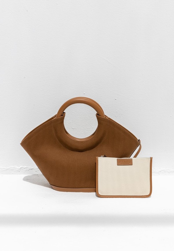 HEREU CABASSA CANVAS BAG - Tan brown | Garmentory