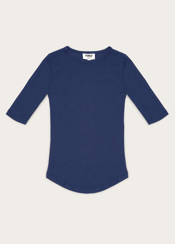Charlotte Rib Cotton Jersey T-Shirt Navy Charlotte Rib Cotton Jersey T-Shirt Navy