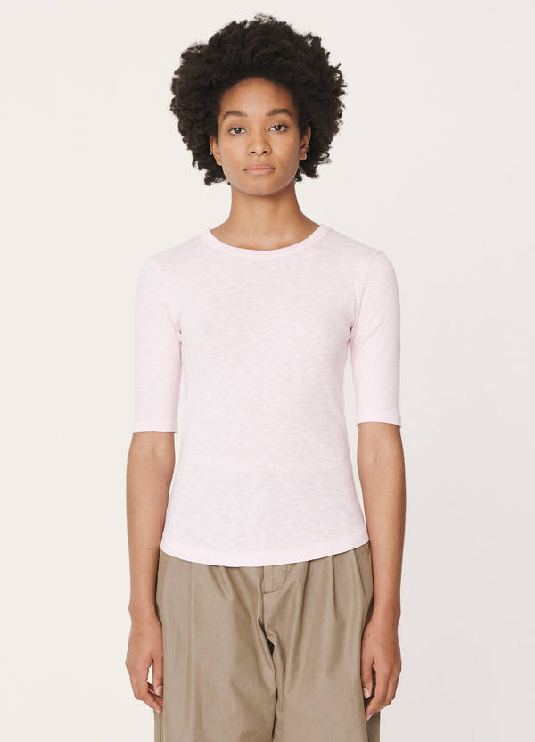 Charlotte Rib Cotton Jersey T-Shirt Pink Charlotte Rib Cotton Jersey T-Shirt Pink